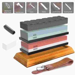 9-teiliges Messerschärfstein-Set Dual Schleifstein 400 1000 3000 8000 Körnung Schärfer - Bild 1 von 11