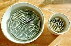 Heavy Metal Vintage Flower Frogs Set of 2 Floral Cut Flower Arranging Tool - Picture 1 of 12