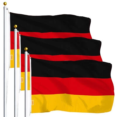 G128® PACOTE COM TRÊS pés bandeira alemã da Alemanha de 3x5 pés com ilhós de latão - Imagem 1 de 4