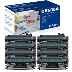 8 Pack Black CE505A 05A Toner Cartridge for HP 05A LaserJet P2055d P2035 P2055x - Imagen 1 de 8