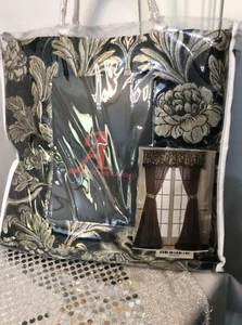 Adrienne Landau Orient Express Window Set 5 Piece - 42"w 102"L black and gold - Picture 1 of 5