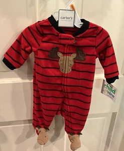 Carters, Child Mine FLEECE ZIP SLEEPER Sleep&Play ROTES RENTIER Neugeborenes - Bild 1 von 1