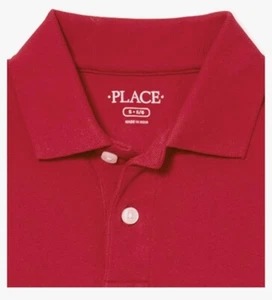 The Children’s Place Boys Size Med 7/8 Redwood Uniform Pique Polo NEW RED School - Picture 1 of 2