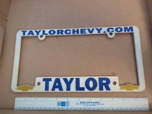Vintage License plate frame dealership Michigan Taylor Chevy 11 - Picture 1 of 2