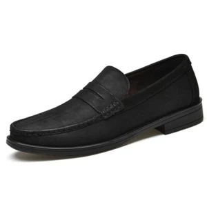 Mocasines sin cordones para hombre Zapatos de cuero genuino Cómodos Mocasines Zapatos informales - Imagen 1 de 22