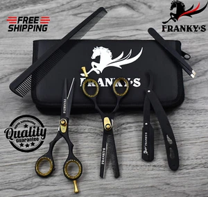 Professional Hairdressing Scissors Barber Salon Shears SET Black With Free RAZOR - Picture 1 of 5