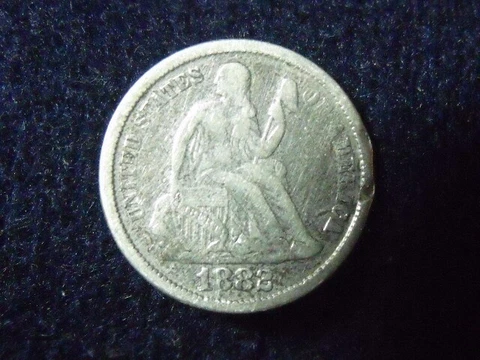 1882 Seated Liberty Dime PHILI  Mint 10 Cents VF+ DETAILS, RIM HITS,  C-154 Cover