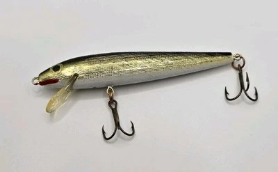 Rebel Minnow Floater Black/Gold 3 1/2" Jerkbait/Stickbait Fishing Lure Vintage - Image 1 of 4