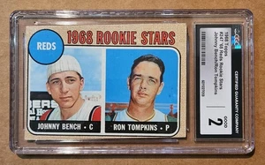 1968 Topps Reds Rookie Stars #247 Johnny Bench, Tompkins CGC 2.0 Good - Picture 1 of 1
