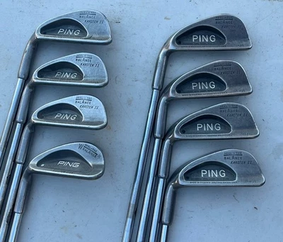 Left Ping Karsten II Iron Set 3-9 PW Black Dot Heel Toe Balance Roman Numerals - Image 1 of 4