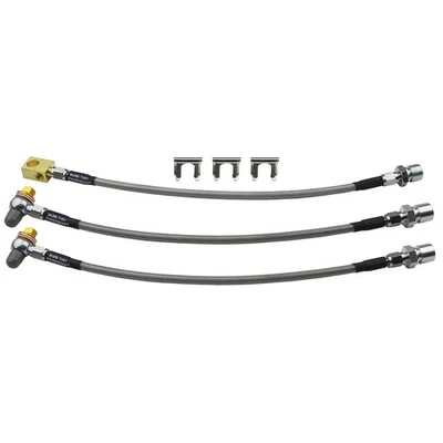 Stainless Braided Brake Hose Kit Disc Brake 1977-91 Chevrolet Impala Caprice 3pc - Image 1 of 4