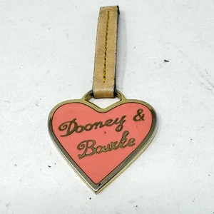 Dooney & Bourke Pink Gold-Tone Enamel Heart Hangtag 1.75" Purse Charm Only - Picture 1 of 3