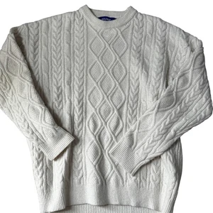 aelfric eden cable tejido suéter crema pescador talla mediana mujer  - Imagen 1 de 7