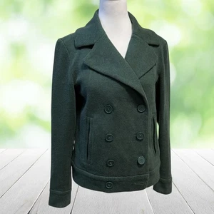 Chaqueta CABI Mujer Pequeña Verde Tejida Chaquetón Doble Pecho Mezcla Algodón 3159 - Imagen 1 de 13