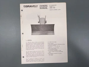 Gravely 48 Inch Snowdozer Owners Manual ~ 1975 - Picture 1 of 3