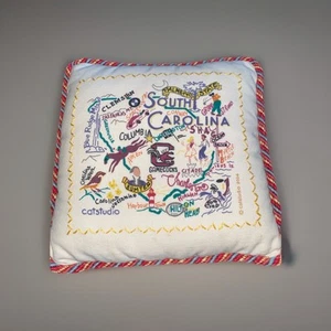 Almohada bordada vintage con acento de Carolina del Sur Catstudio 2004 - Imagen 1 de 16
