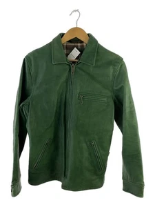 Schott Riders Jacket Trucker Ball Chain TALONZIP Single L Cowhide Green Used - Picture 1 of 5