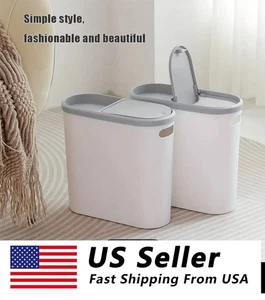 10L Slim Bathroom Trash Can | Space-Saving Silent Garbage Bin with Storage Top - Picture 1 of 13