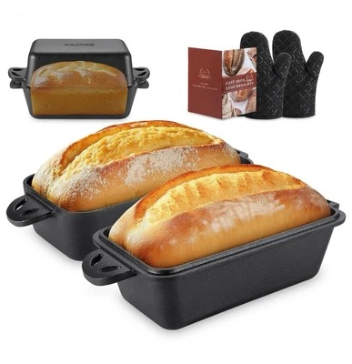 AILITOR Cast Iron Loaf Pan with Lid 9x5 Inch - Bread Baking Pans for Homemade... - Image 1 of 4