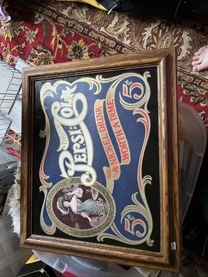 Vintage 70s Pepsi Cola A Nickel Drink Worth A Dime Gibson Girl Framed Picture - Image 1 of 4