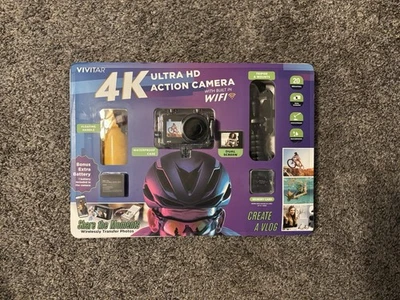 Vivitar 4K Ultra HD Action Camera Kit with Built-in WiFi - New In Box - Image 1 of 2