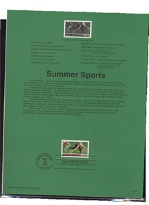#3396 33c Summer Sports USPS #0015 Souvenir Page - Picture 1 of 1