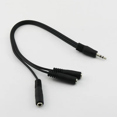 1x 3.5mm Male Plug to 3x 1/8" 3.5mm Stereo Jack Female Audio Splitter Cable 30cm - Image 1 of 4