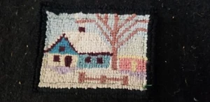 CASA DE MUÑECAS ARTE POPULAR PRIMITIVO VINTAGE miniatura cabaña casa alfombra enganchada montaña rusa #1 - Imagen 1 de 2