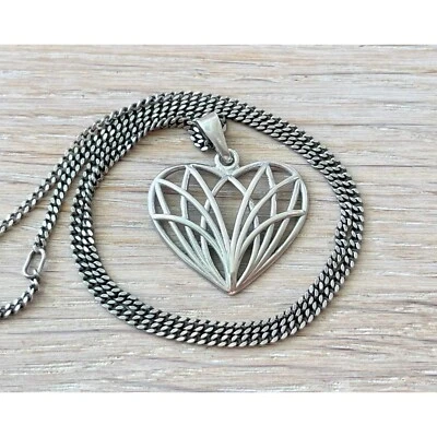 Kultakeskus Assi Aarnimaa Onerva Silber Herz Halskette, finnisches Design - Bild 1 von 4