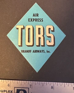 Braniff Airways - AIR EXPRESS TORS - Gummiertes Etikett - Neuwertig - Bild 1 von 1
