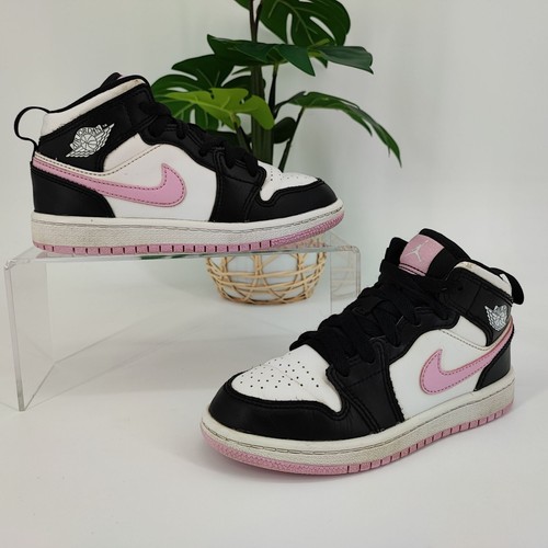 Nike Jordan 1 Mid GS rosa artico nero bianco bambina 555112 103 taglia 12C