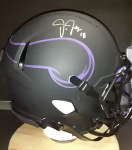 Von Justin Jefferson signierter authentischer Vikings Eclipse Footballhelm in Originalgröße - Bild 1 von 12