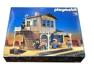 Vintage Playmobil 3770 Train Station Colorado Springs 1992 w/ bBox - Picture 1 of 7