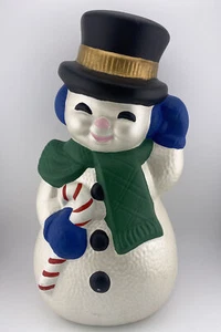 Muñeco de Nieve Escarchado Navidad Cerámica Vintage Firmado SS 1978 Pintado a Mano - Imagen 1 de 6