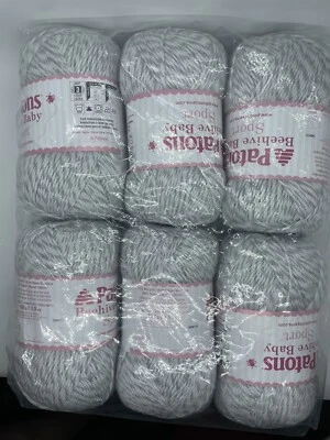 Patons Beehive Baby Sport Yarn. Lot Includes 6 New Skeins Of One Color (BGM) - Image 1 of 4