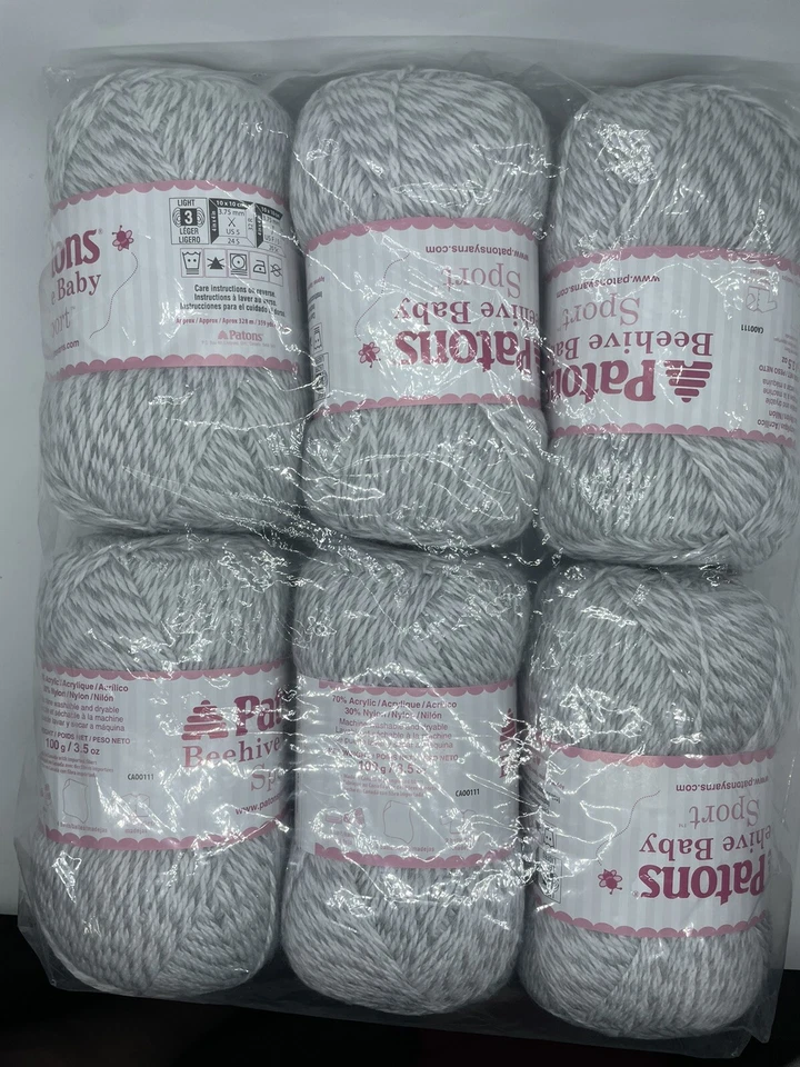Patons Beehive Baby Sport Yarn. Lot Includes 6 New Skeins Of One Color (BGM) - Image 1 of 4