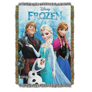 "Manta de lanzamiento de tapiz tejido divertido Disney Frozen 48"" x 60" - Imagen 1 de 1