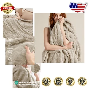 Soft Lightweight King Size Throw Blanket - Light Brown Comfort for All Seasons - Picture 1 of 9