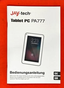 JAY-tech: Tablet PC PA777 - Bedienungsanleitung - Bild 1 von 3