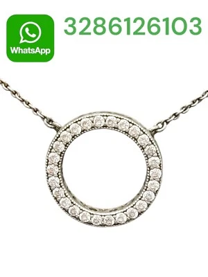 💎 PANDORA Collana Cerchio  S925 ALE ARGENTO ORIGINALE - Immagine 1 di 4