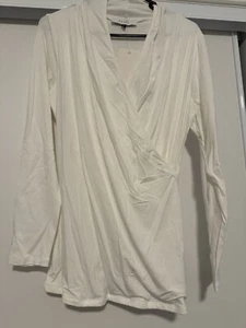 ANGEL MATERNITY Pregnancy Feeding Top - White - Size S - BNWT - Picture 1 of 7