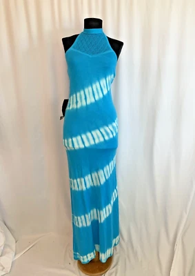 Maxi Vestido Bebe Azul Tejido Tie Dye - Talla Mediana Nuevo con Etiquetas Foto 1 de 4