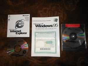 Microsoft Windows 95 CD-ROM 000-59944 & User Guide with COA & Internet Explorer - Picture 1 of 4