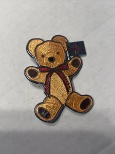 Vintage Merrythought Made in England Teddy Bear Pin-Enamel Xmas Union Jack Flag - Picture 1 of 2