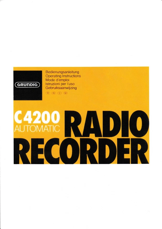 Instrucciones de funcionamiento para Grundig C 4200 automático Foto 1 de 1