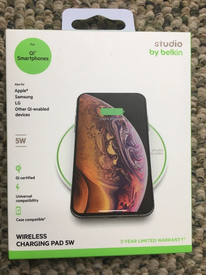 Studio by Belkin 5W Wireless Qi Charging Pad For iPhone and Android NEW - Image 1 of 1