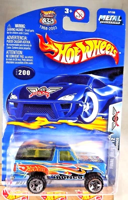 2003 Hot Wheels #200 Final Run 6/12 FORD BRONCO Blue w/Chrome ORUT5 Spoke Wheels - Image 1 of 4