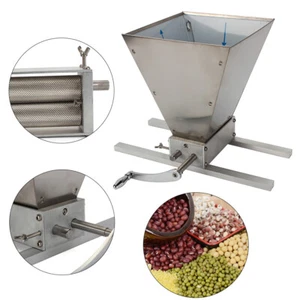Manual Grain Mill Wheat Grinder Oat Feed Grinding Machine Stainless & 2 Rollers - Picture 1 of 11