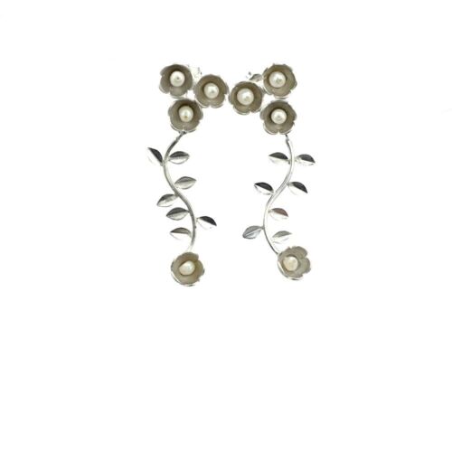 Verzilverde oorbellen met faux parels - Silver plated earrings with faux pearls
