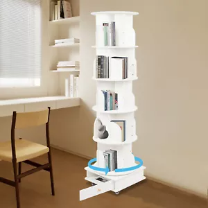 173cm Bücherregal 360° Drehbar Eckregal Drehbares Bücherregal 5 Etage Regal - Bild 1 von 55